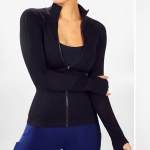 Seamless long sleeve zip up
